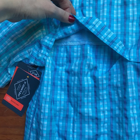 St. John's Bay Quick Dri Blue Button Down, NWT, S - Picture 14 of 15